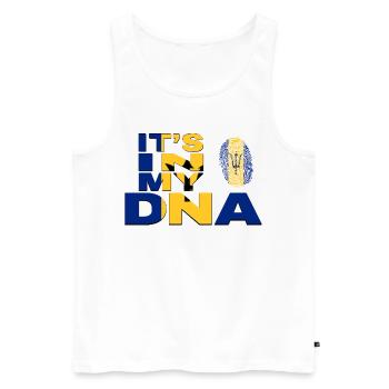 ES IST IN MEINER DNA BARBADOS - Männer Premium Bio Tank Top - Weiß - Vorne - AI Model Male 178 light (178cm)