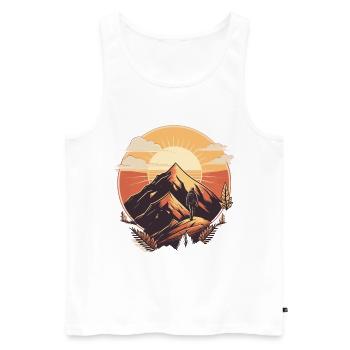 Hiking Mountain Mountains Mountaineering Climbing Nature - Men's Premium Organic Tank Top - white - Front - Michal (187cm)