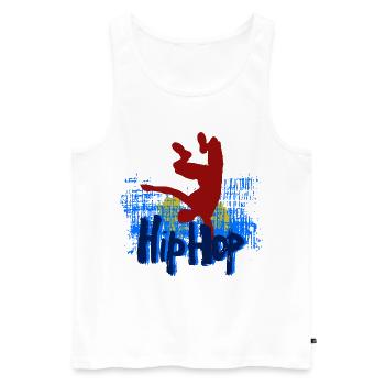 Hip hop - Débardeur bio Premium Homme - blanc - Devant - AI Model Male 178 light (178cm)
