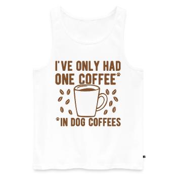 Coffee Saying Dog Coffees Coffees Coffee Lovers - Men's Premium Organic Tank Top - white - Front - Michal (187cm)