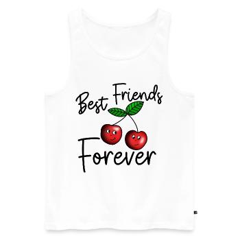 Meilleurs amis cerises amis amitié copain - Débardeur bio Premium Homme - blanc - Devant - AI Model Male 178 light (178cm)