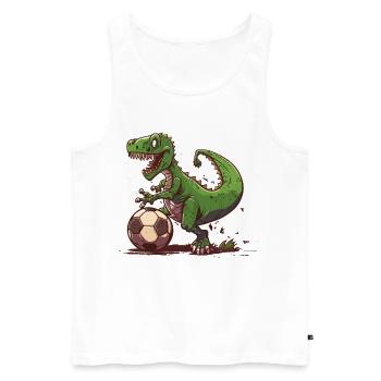 Dino Fußballstar - Männer Premium Bio Tank Top - Weiß - Vorne - Michal (187cm)