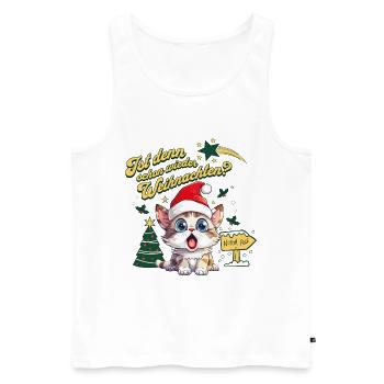 Noël Encore Chat Catmas Drôle Laid - Débardeur bio Premium Homme - blanc - Devant - Michal (187cm)