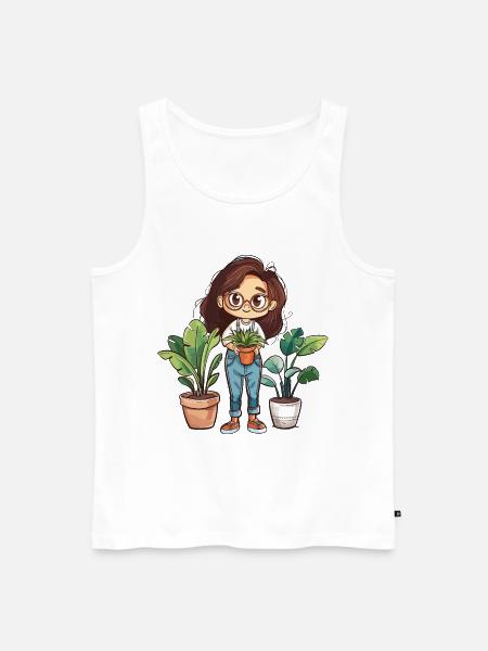 Pflanzen Plant Lady Frau Mädchen I Love Plants - Männer Premium Bio Tank Top - Weiß