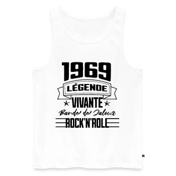 1969 Living Legend, Rock'n'Roll - Men's Premium Organic Tank Top - white - Front - AI Model Male 178 light (178cm)