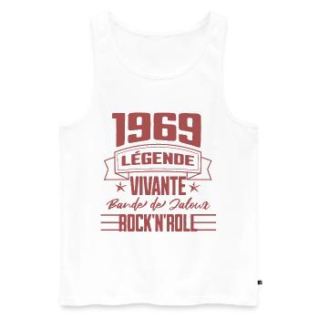 1969 Living Legend, Rock'n'Roll color - Men's Premium Organic Tank Top - white - Front - Michal (187cm)