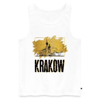 Krakau Krakow Polen Stadt Skyline Heimat Gold - Männer Premium Bio Tank Top - Weiß - Vorne - Michal (187cm)
