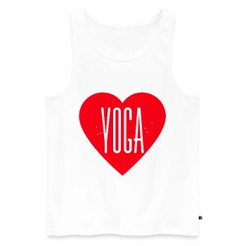Yoga - Débardeur bio Premium Homme - blanc - Devant - AI Model Male 178 light (178cm)