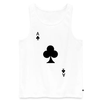 Kreuz Ass Spielkarte Karneval Kostüm Poker Casino - Männer Premium Bio Tank Top - Weiß - Vorne - Michal (187cm)