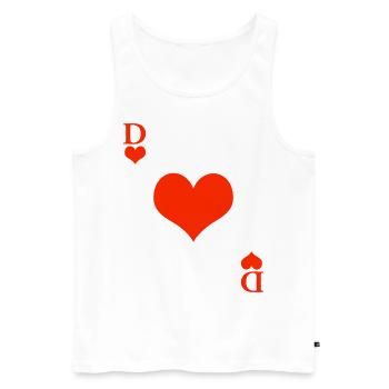 Carnival & Mardi Gras Queen of Hearts Card Game - Men's Premium Organic Tank Top - white - Front - AI Model Male 178 light (178cm)