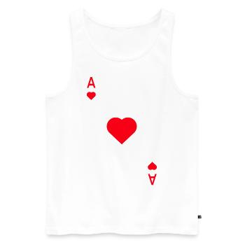 Herz Ass Spielkarte Karneval Fasching Partnerlook - Männer Premium Bio Tank Top - Weiß - Vorne - AI Model Male 178 light (178cm)