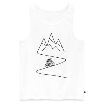 Berge Wandern Mountain Bike Fahrrad Bergprinzessin - Männer Premium Bio Tank Top - Weiß - Vorne - Michal (187cm)