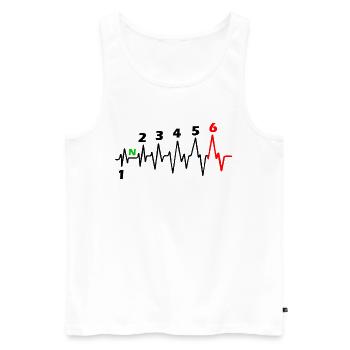 Motorcycle 6 Gears - ECG Adrenaline Heartbeat Biker - Men's Premium Organic Tank Top - white - Front - Michal (187cm)