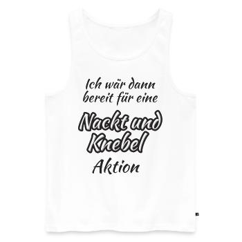 Nackt und Knebel Aktion - Männer Premium Bio Tank Top - Weiß - Vorne - AI Model Male 178 light (178cm)