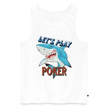 Poker Spieler Pokershark will spielen - Männer Premium Bio Tank Top - Weiß - Vorne - Michal (187cm)