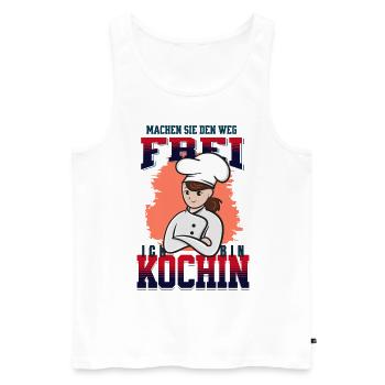 Köchin ist immer im Stress - Männer Premium Bio Tank Top - Weiß - Vorne - Michal (187cm)