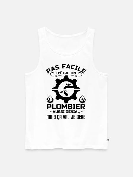 Plombier - Débardeur bio Premium Homme - blanc