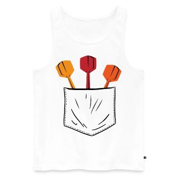 Retro Graphic Dart Player Darts Dartboard Bullseye - Men's Premium Organic Tank Top - white - Front - Michal (187cm)