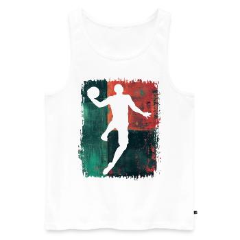 Basket-ball Basket-ball joueur Fan Vintage rétro - Débardeur bio Premium Homme - blanc - Devant - AI Model Male 178 light (178cm)