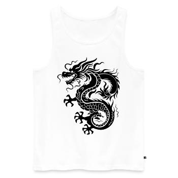 Dragon Fantasy Magic Mysticism Mythology Art - Men's Premium Organic Tank Top - white - Front - AI Model Male 178 light (178cm)