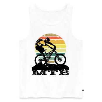 Vélo VTT - Débardeur bio Premium Homme - blanc - Devant - Michal (187cm)