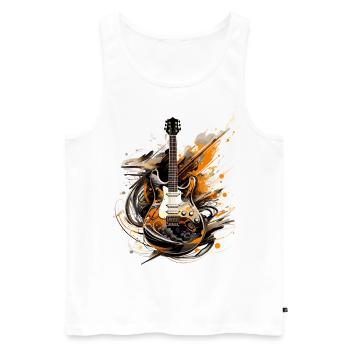 E-Gitarre Gitarre Gitarrist Musik Instrument Rock - Männer Premium Bio Tank Top - Weiß - Vorne - Michal (187cm)