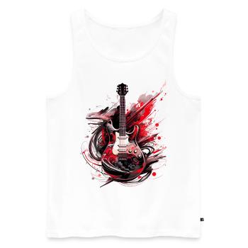 E-Gitarre Gitarre Gitarrist Musik Instrument Rock - Männer Premium Bio Tank Top - Weiß - Vorne - Michal (187cm)