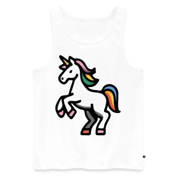 Minimal Rainbow Unicorn – Simple Fantasy Horse Art - Men's Premium Organic Tank Top - white - Front - Michal (187cm)