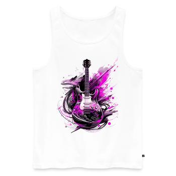 E-Gitarre Gitarre Gitarrist Musik Instrument Rock - Männer Premium Bio Tank Top - Weiß - Vorne - Michal (187cm)