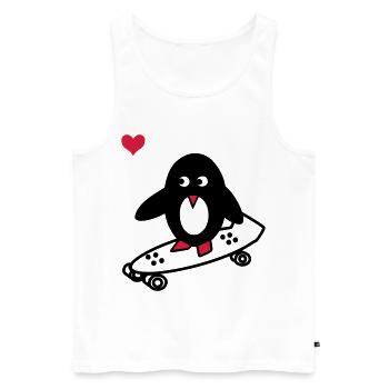 Skaterpinguin - Männer Premium Bio Tank Top - Weiß - Vorne - AI Model Male 178 light (178cm)