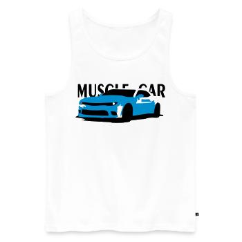 MuscleCar - Männer Premium Bio Tank Top - Weiß - Vorne - AI Model Male 178 light (178cm)