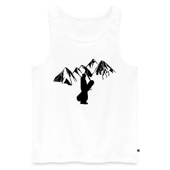 Mountain snowboarder - Men's Premium Organic Tank Top - white - Front - AI Model Male 178 light (178cm)