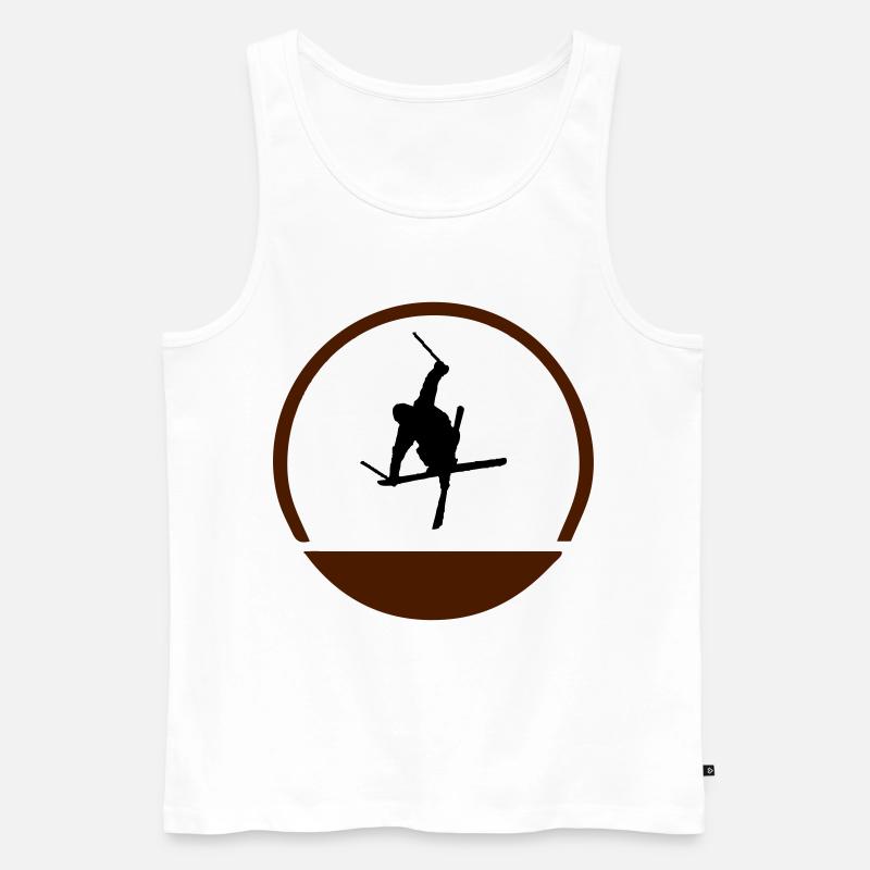 Ski Springer Logo - Männer Premium Bio Tank Top - Weiß