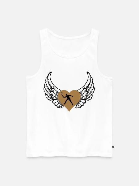 Tennis heart with wings - Men's Premium Organic Tank Top - white