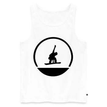 Emblème de snowboarder - Débardeur bio Premium Homme - blanc - Devant - AI Model Male 178 light (178cm)