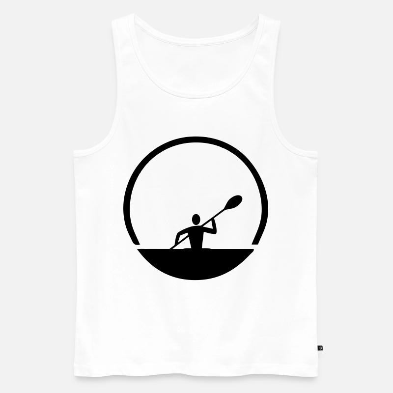 Kanu Emblem - Männer Premium Bio Tank Top - Weiß