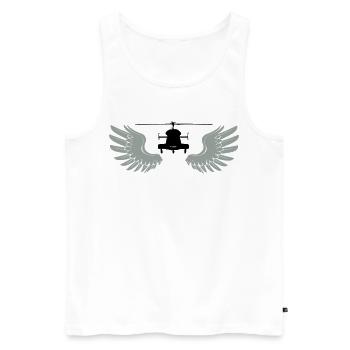 Hélicoptère avec ailes - Débardeur bio Premium Homme - blanc - Devant - Michal (187cm)