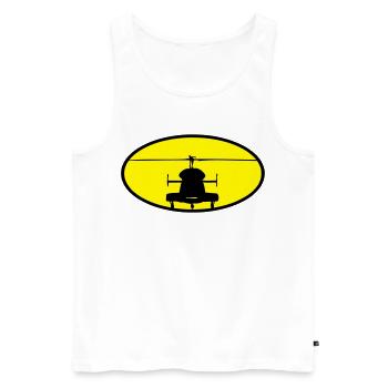 Logo de l'hélicoptère - Débardeur bio Premium Homme - blanc - Devant - AI Model Male 178 light (178cm)