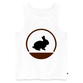 Logo lapin - Débardeur bio Premium Homme - blanc - Devant - AI Model Male 178 light (178cm)