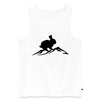 Lapin sur la montagne - Débardeur bio Premium Homme - blanc - Devant - Michal (187cm)