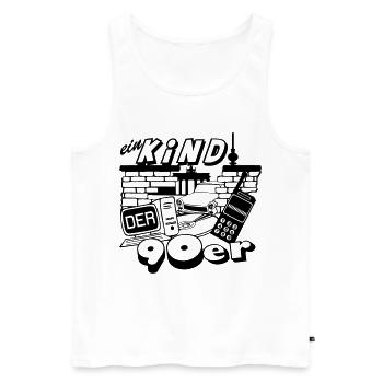 90er Party , Mottoparty , Ein Kind der 90er (25) - Männer Premium Bio Tank Top - Weiß - Vorne - Michal (187cm)