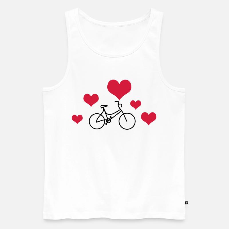 Damenrad mit Herzen - Männer Premium Bio Tank Top - Weiß