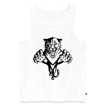 Panthère, Tigre, Lion, Léopard - Débardeur bio Premium Homme - blanc - Devant - Michal (187cm)