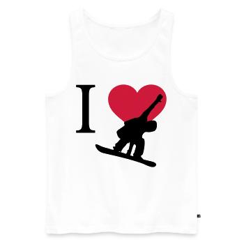 J'aime Snowboarding - Débardeur bio Premium Homme - blanc - Devant - AI Model Male 178 light (178cm)