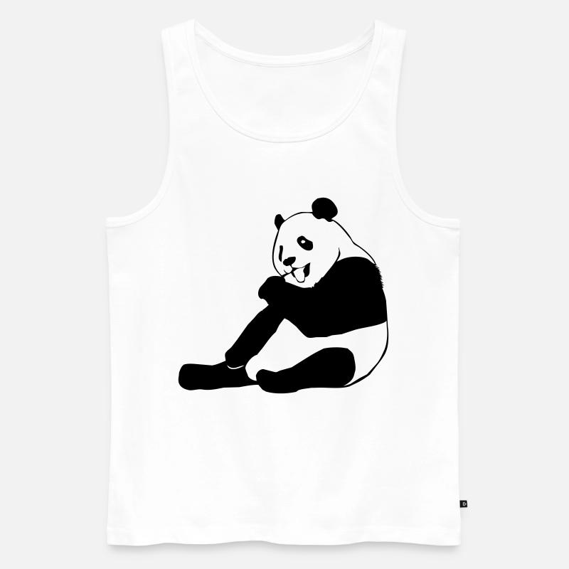 Panda - Pandas - Männer Premium Bio Tank Top - Weiß