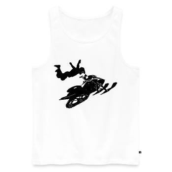 Snowmobil, Snowboarder, Snowboarden - Männer Premium Bio Tank Top - Weiß - Vorne - Michal (187cm)