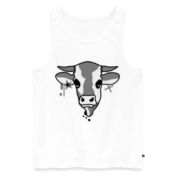 The head of a cow - Men's Premium Organic Tank Top - white - Front - Michal (187cm)