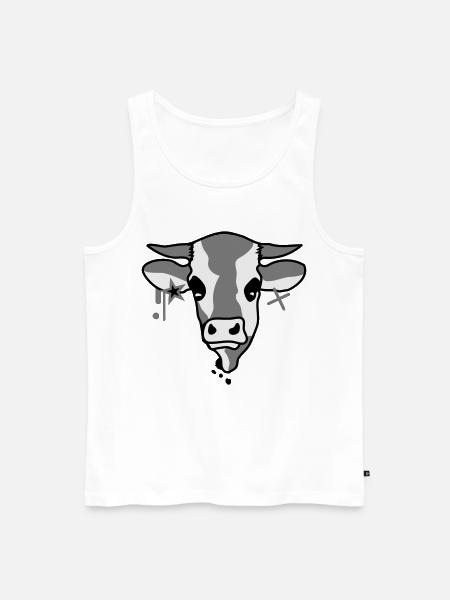 Kuh - Männer Premium Bio Tank Top - Weiß