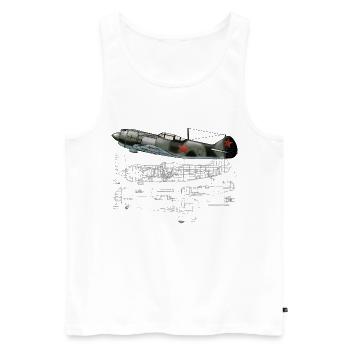 La-5 - Men's Premium Organic Tank Top - white - Front - Michal (187cm)