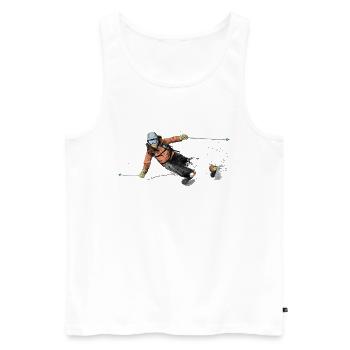 ski - Männer Premium Bio Tank Top - Weiß - Vorne - AI Model Male 178 light (178cm)
